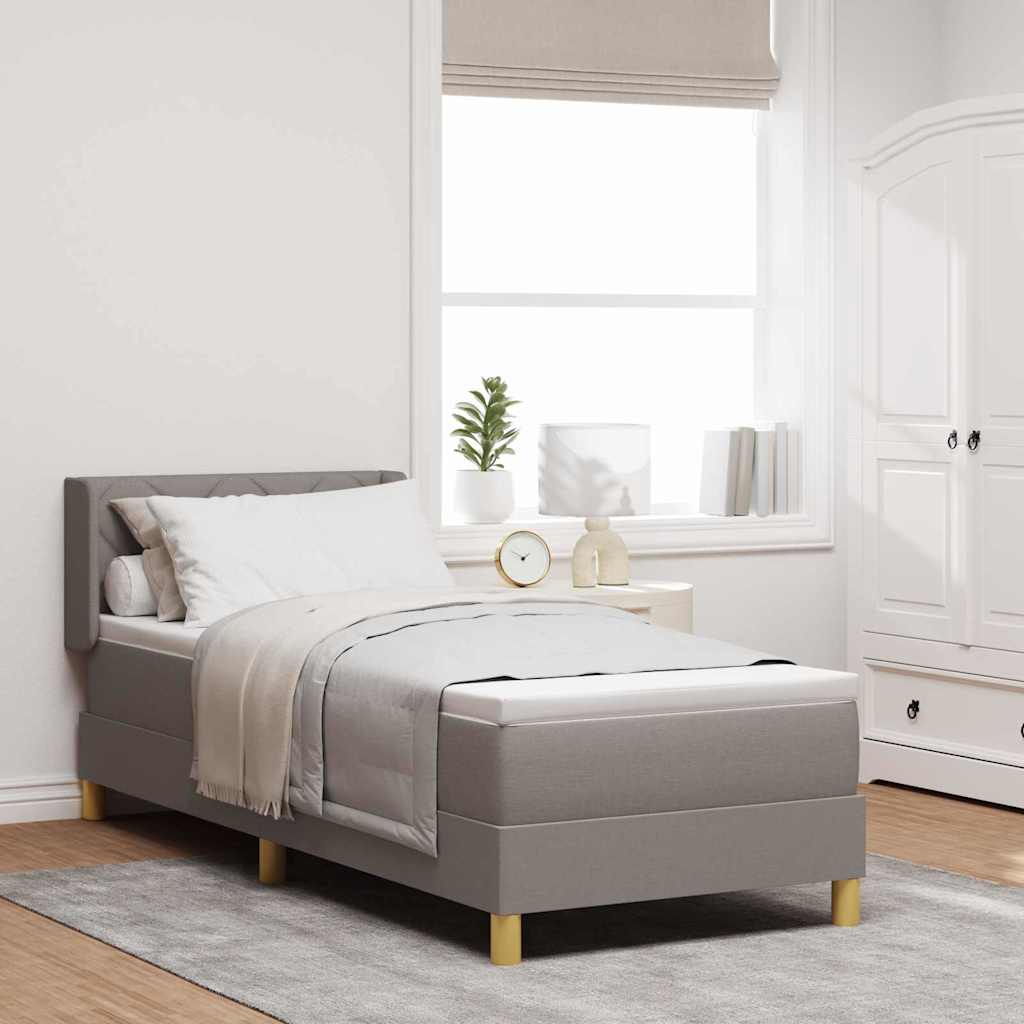 vidaXL Cama tipo Box Spring con cojín Manual Taupé 200 x 80 cm tela