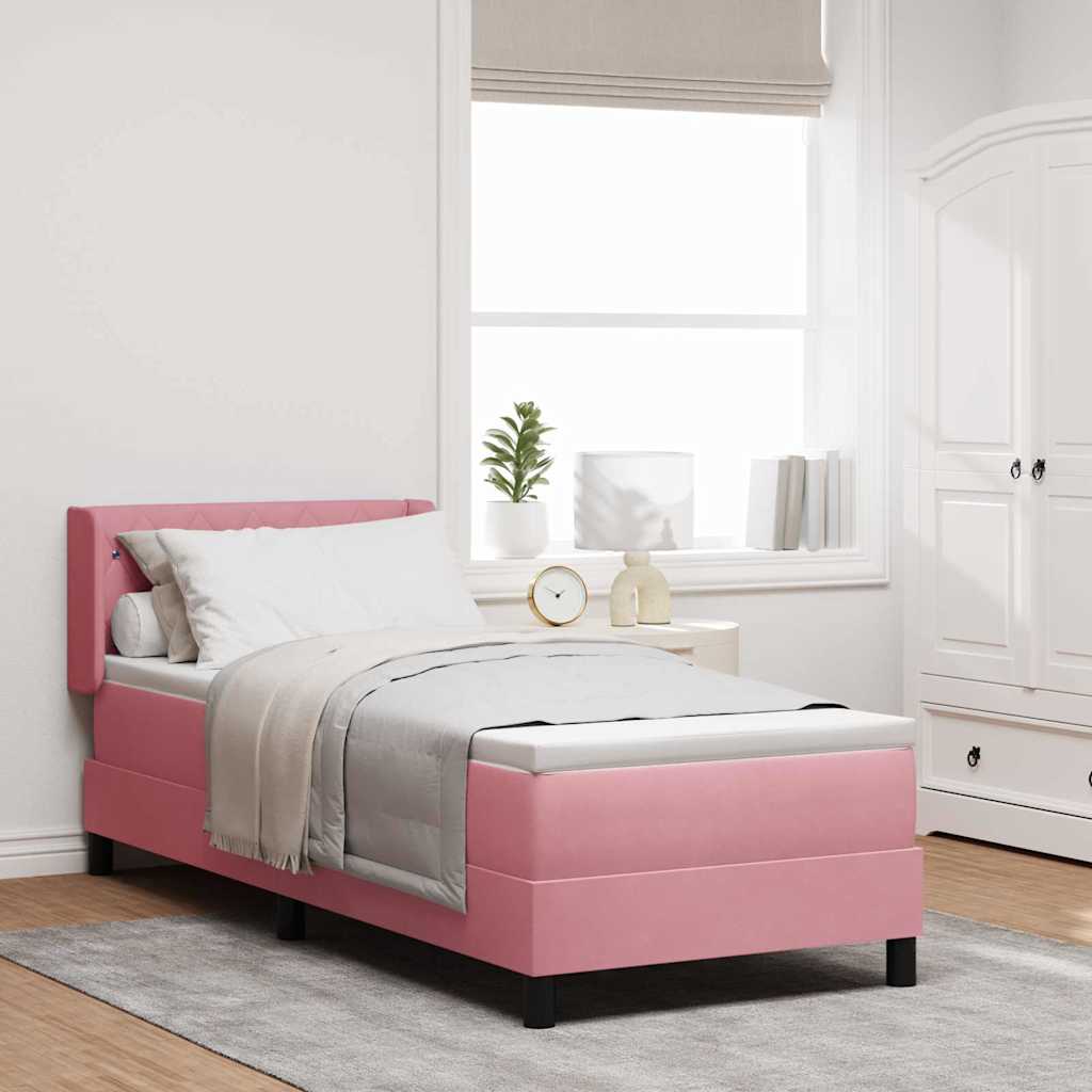 vidaXL Cama tipo Box Spring con cabecera Rosa 200 x 80 cm Terciopelo
