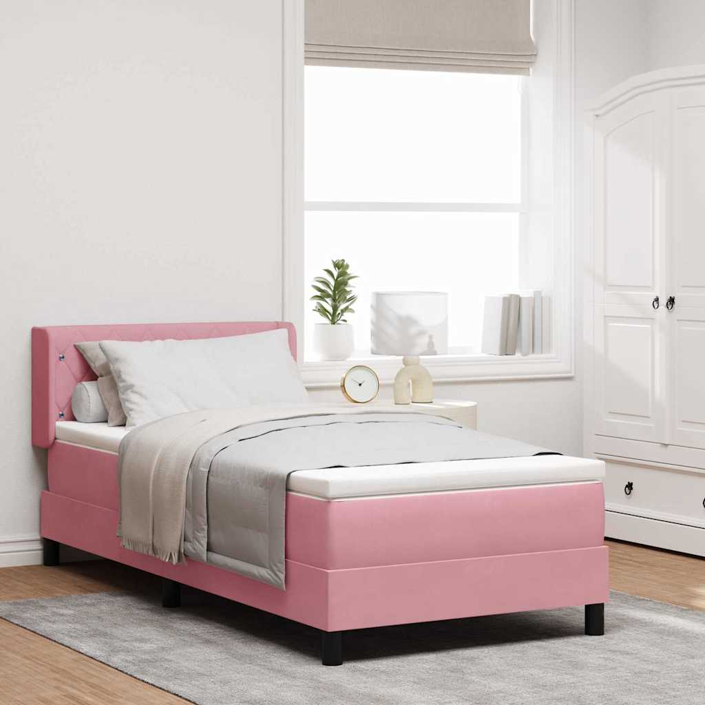 vidaXL Cama tipo Box Spring con cabecera Rosa 200 x 100 cm Terciopelo