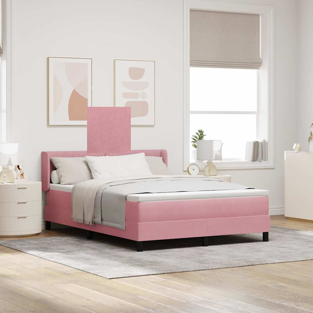 vidaXL Cama tipo Box Spring con cabecera Rosa 200 x 140 cm Terciopelo