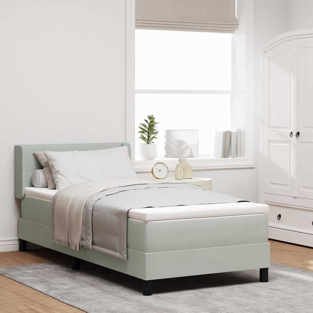 vidaXL Cama tipo Box Spring Manual Gris Claro 200 x 80 cm Terciopelo