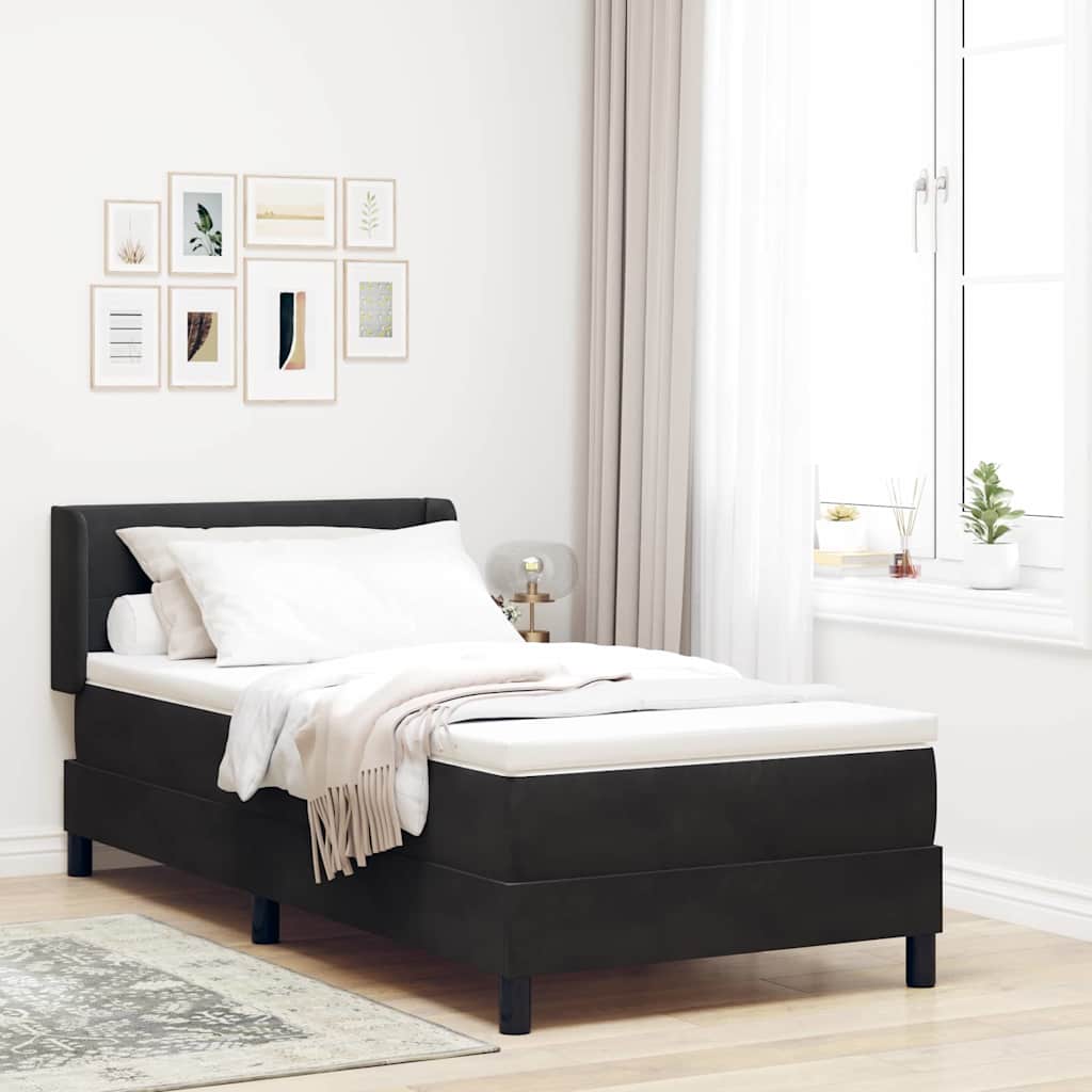 vidaXL Cama tipo Box Spring con cabecera Negro 200 x 80 cm Terciopelo