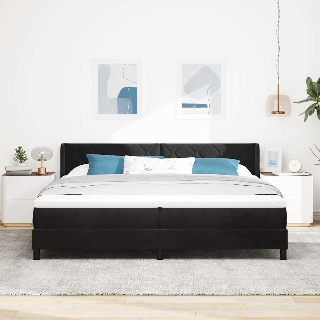 vidaXL Cama tipo Box Spring con cabecera Negro 200 x 200 cm Terciopelo