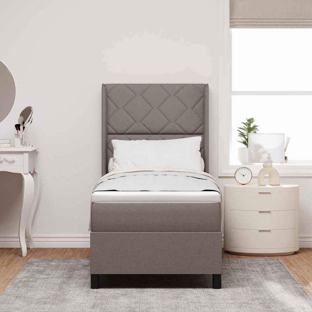 vidaXL Cama tipo Box Spring con cojín Manual Taupé 200 x 80 cm tela