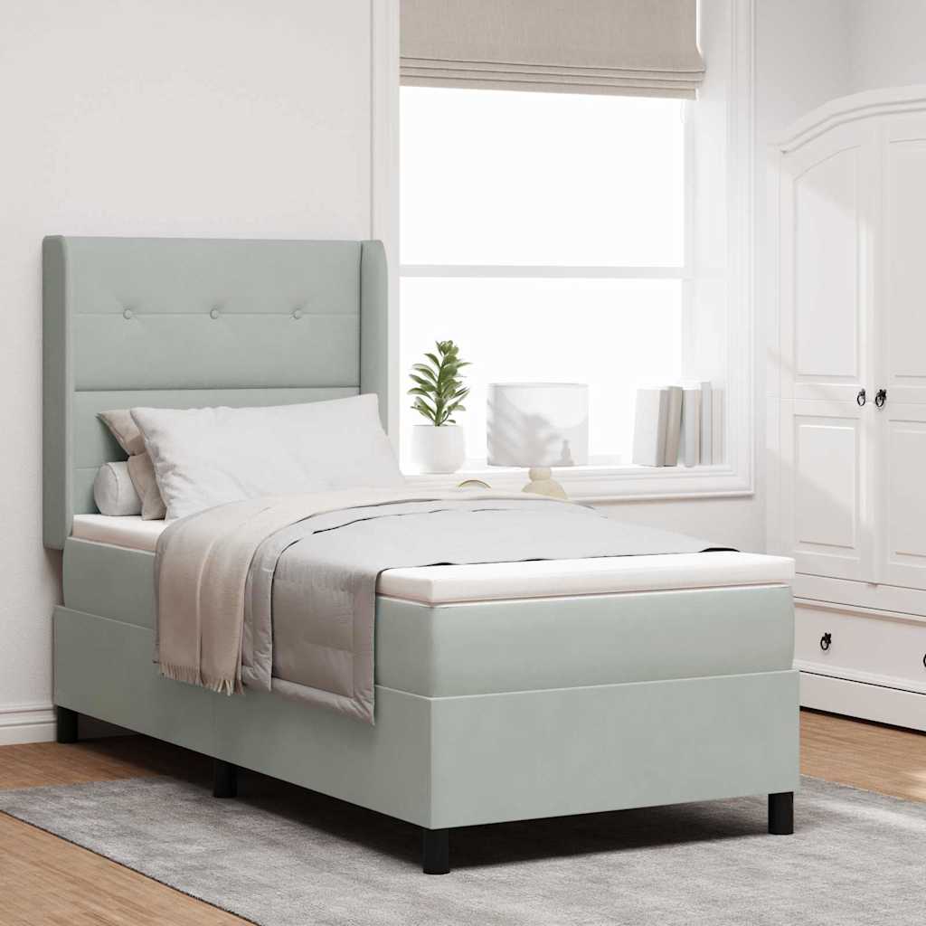 vidaXL Cama tipo Box Spring Gris Claro 80 x 200 cm Terciopelo