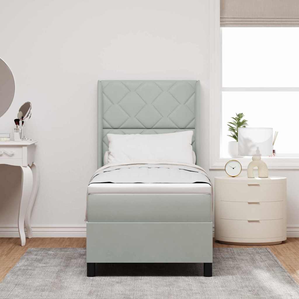 vidaXL Cama tipo Box Spring Gris Claro 80 x 200 cm Terciopelo