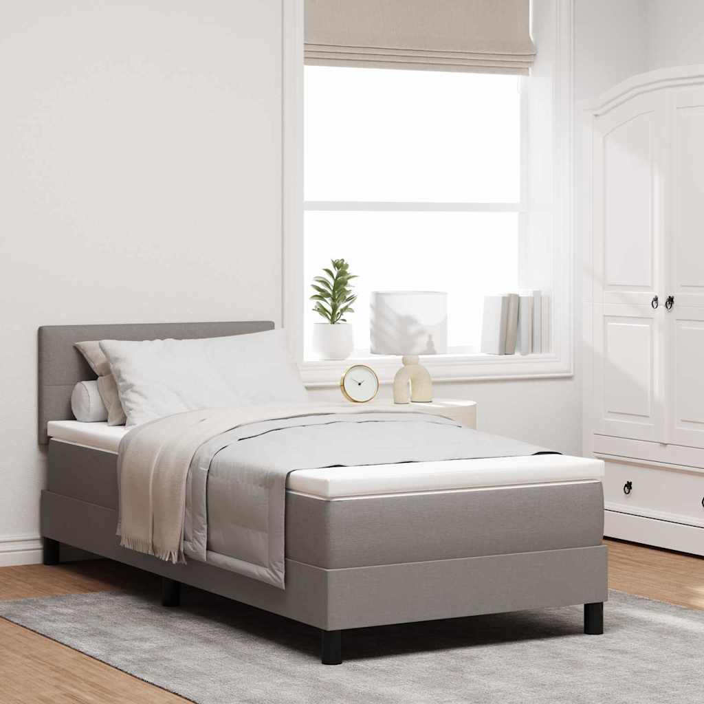 vidaXL Cama tipo Box Spring con tiras LED Taupé 100 x 200 cm tela
