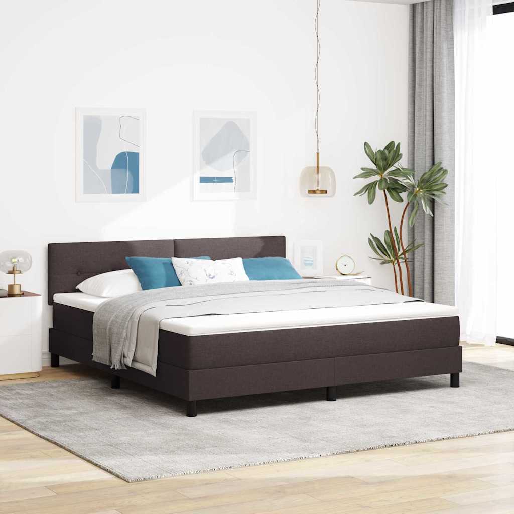 vidaXL Cama tipo Box Spring Marrón Oscuro 180 x 200 cm tela