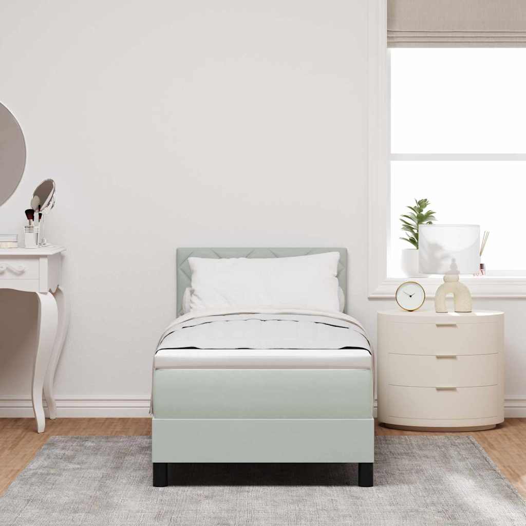 vidaXL Cama Box Spring LED Gris Claro 80 x 200 cm Terciopelo
