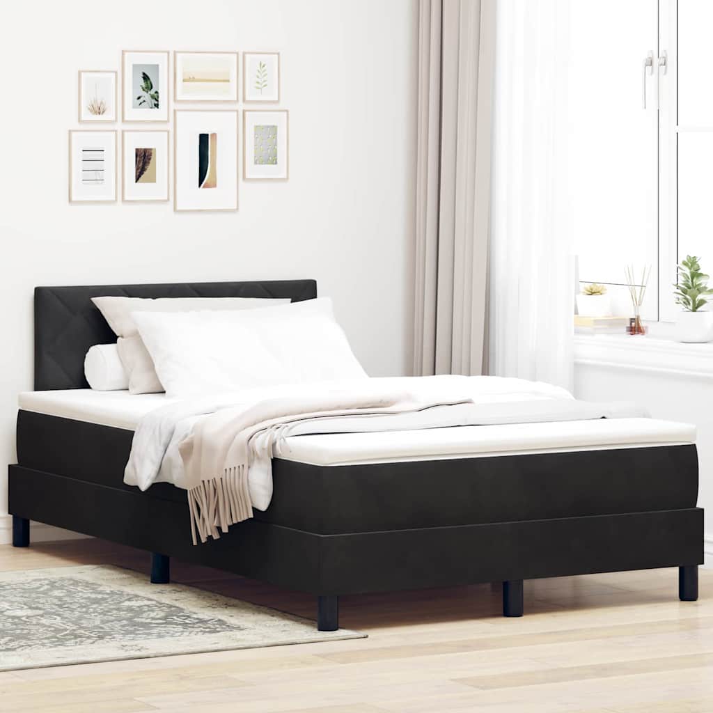 vidaXL Cama Box Spring LED con cabecera Negro 120 x 190 cm Terciopelo