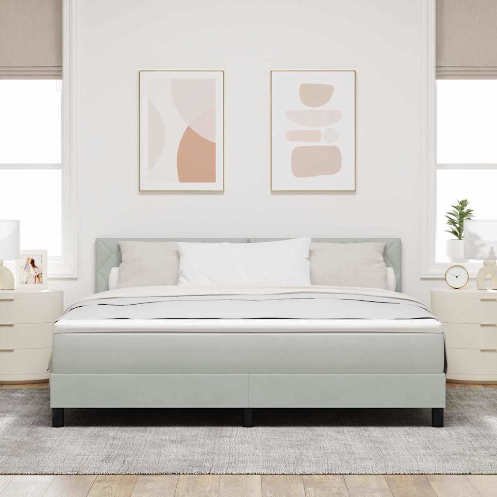 vidaXL Cama Box Spring LED Gris Claro 180 x 200 cm Terciopelo