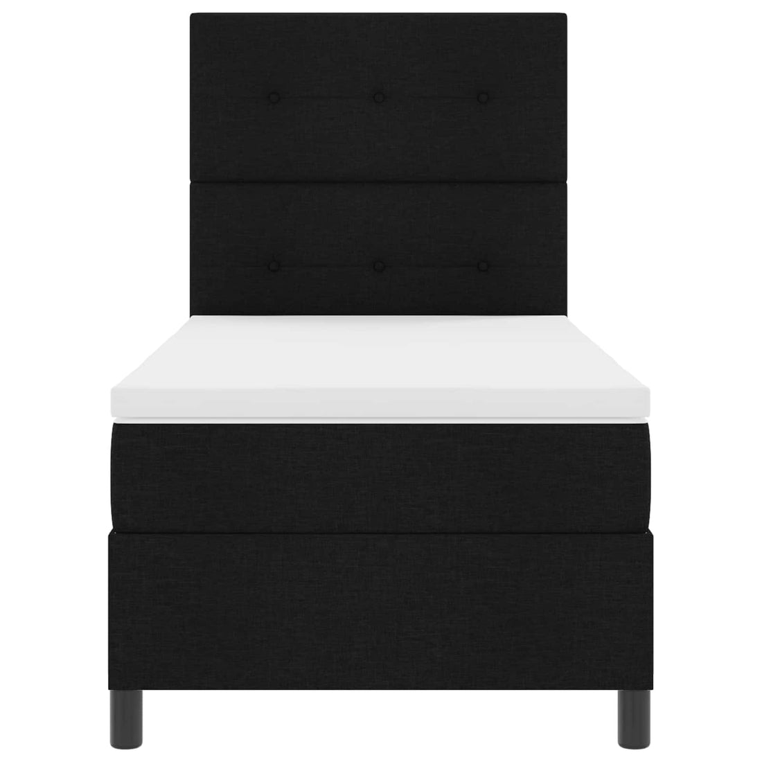 vidaXL Cama tipo Box Spring con tiras LED Negro 80 x 200 cm tela