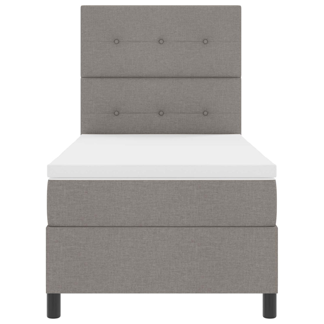 vidaXL Cama tipo Box Spring con tiras LED Taupé 90 x 190 cm tela