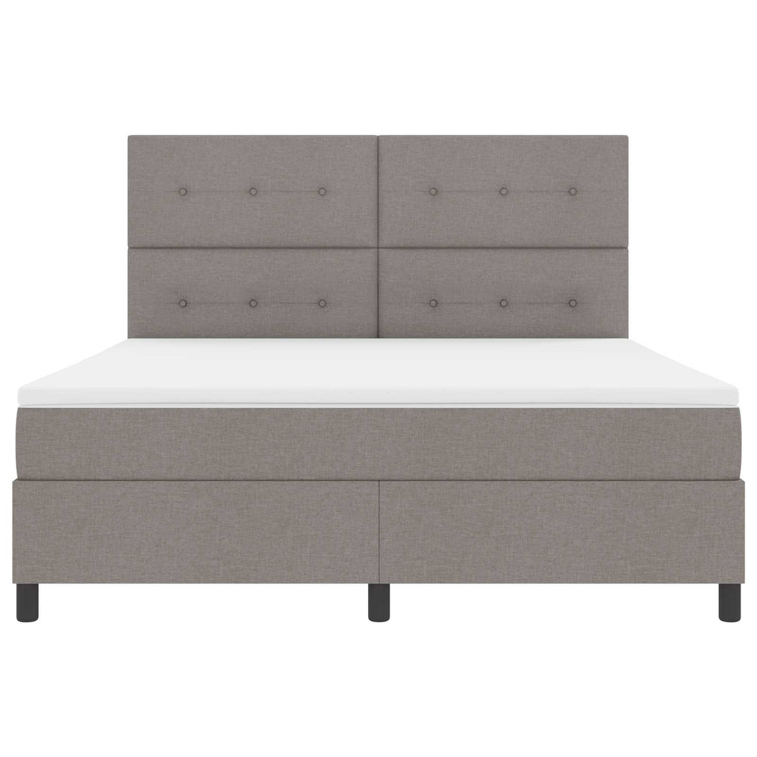 vidaXL Cama tipo Box Spring con tiras LED Taupé 180 x 200 cm tela