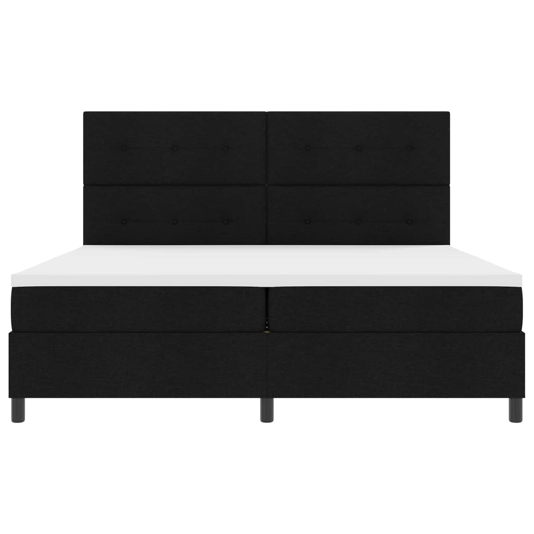 vidaXL Cama tipo Box Spring con tiras LED Negro 200 x 200 cm tela