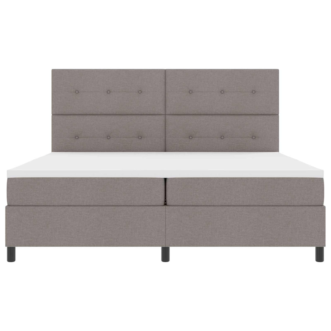 vidaXL Cama tipo Box Spring con tiras LED Taupé 200 x 200 cm tela