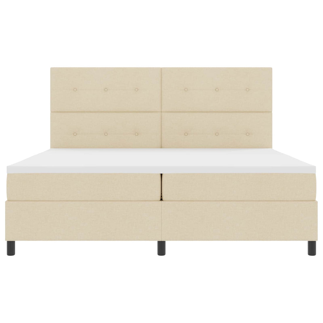 vidaXL Cama tipo Box Spring con tiras LED Crema 200 x 200 cm tela