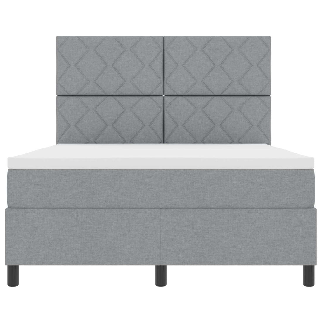 vidaXL Cama tipo Box Spring con colchón Gris claro 160 x 200 cm tela