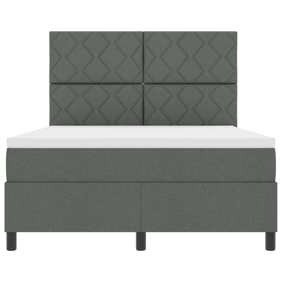 vidaXL Cama tipo Box Spring con cabecera Gris oscuro 160 x 200 cm tela