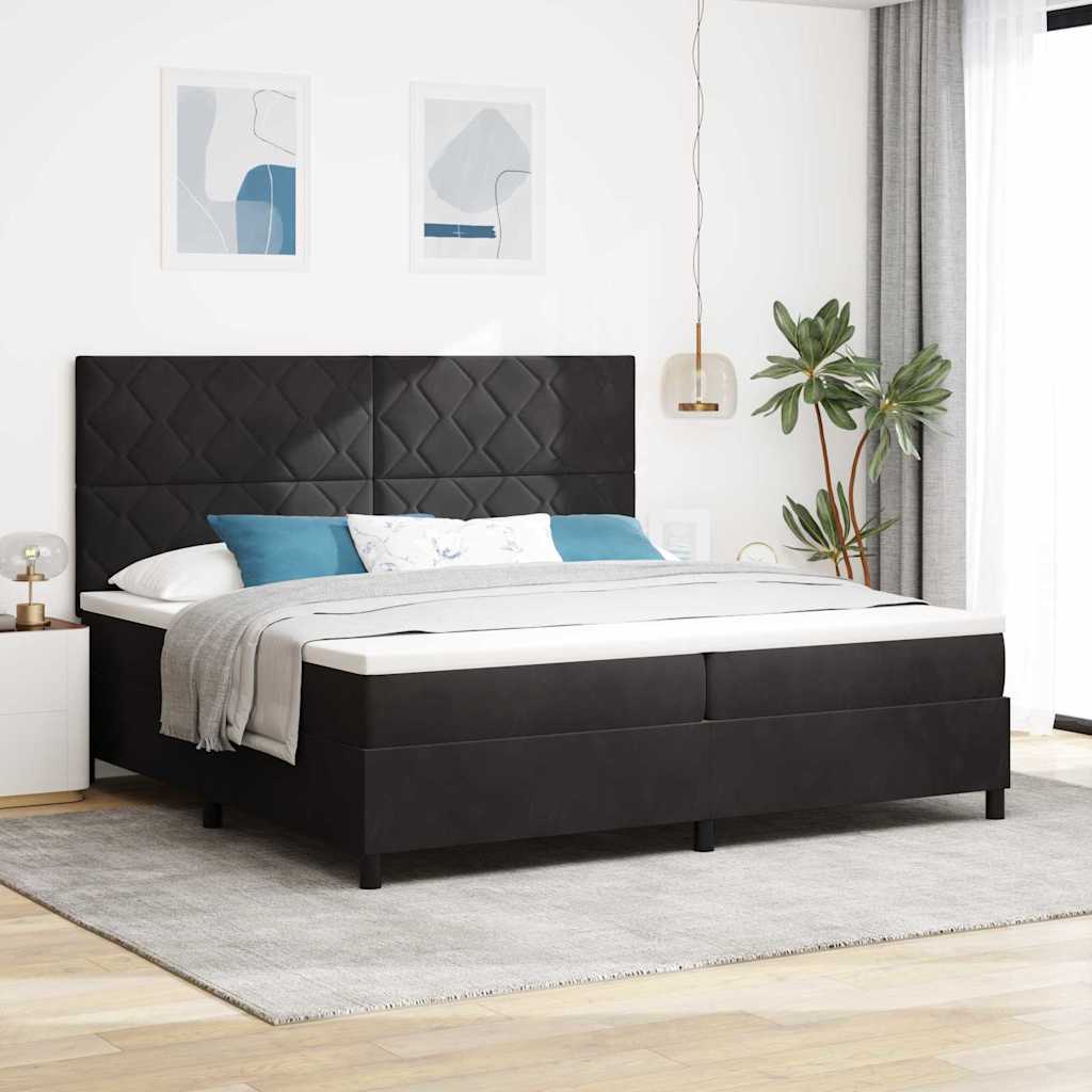 vidaXL Cama Box Spring LED con cabecera Negro 200 x 200 cm Terciopelo