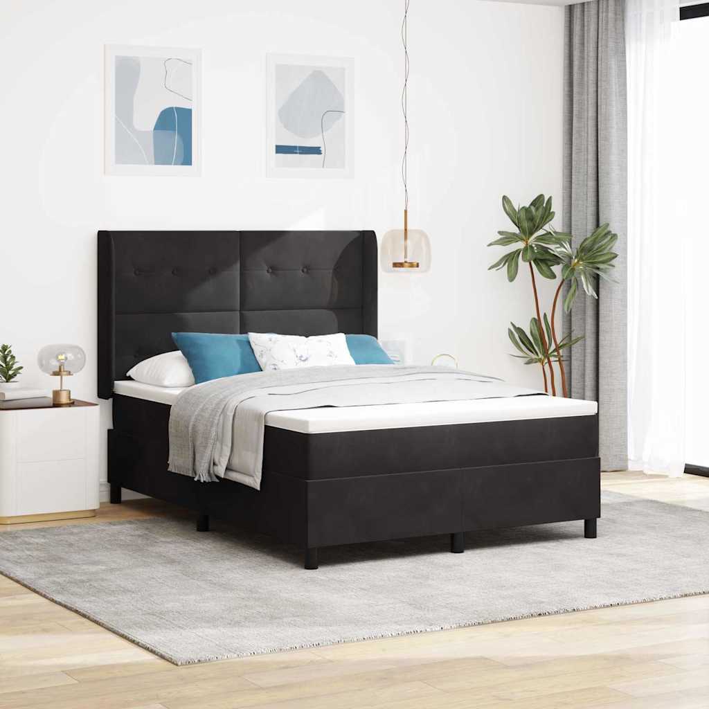 vidaXL Cama tipo Box Spring con cabecera Negro 160 x 200 cm Terciopelo