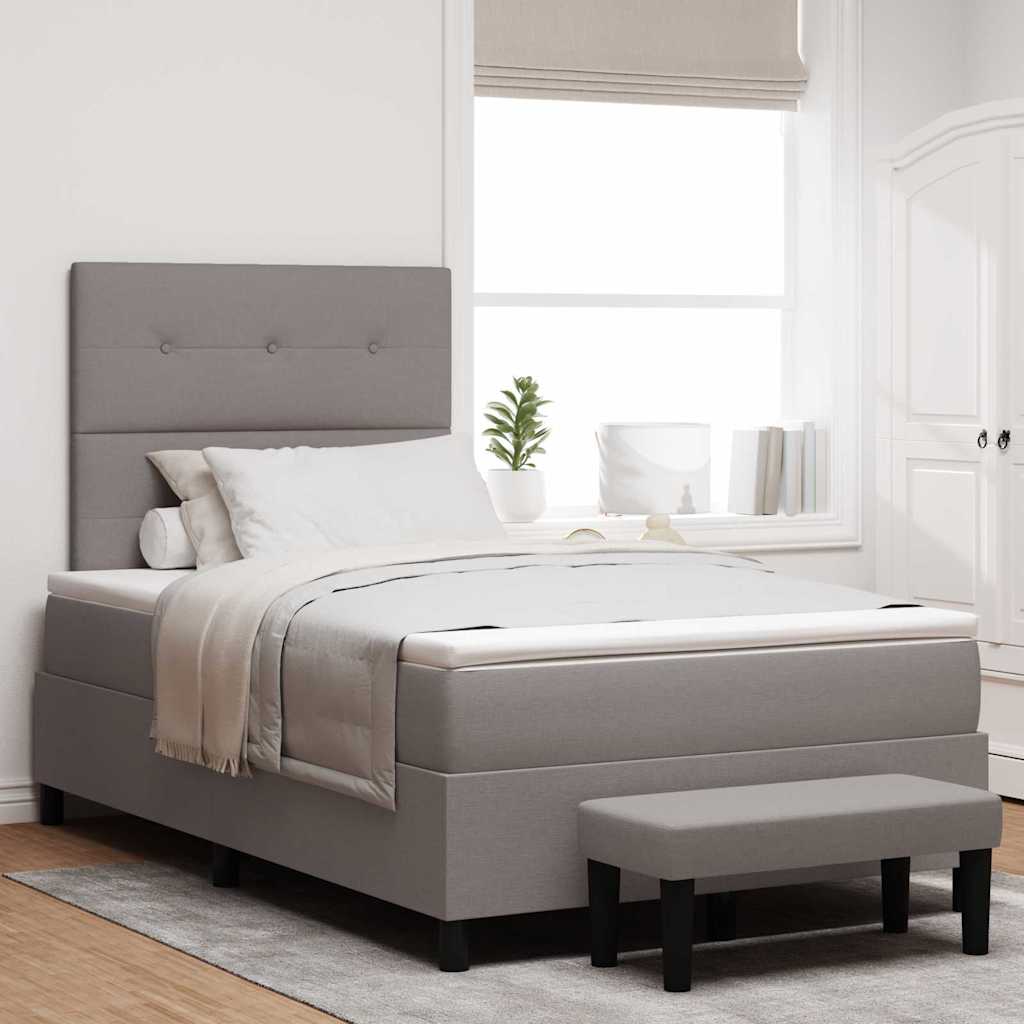 vidaXL Cama tipo Box Spring con cabecera Taupé 120 x 190 cm tela