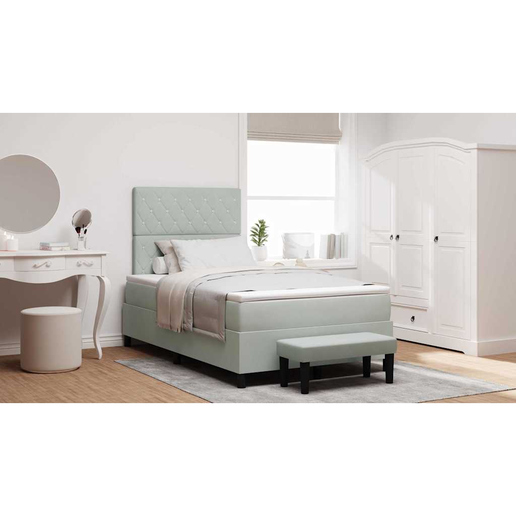 vidaXL Cama tipo Box Spring Gris claro 200 x 120 cm Terciopelo