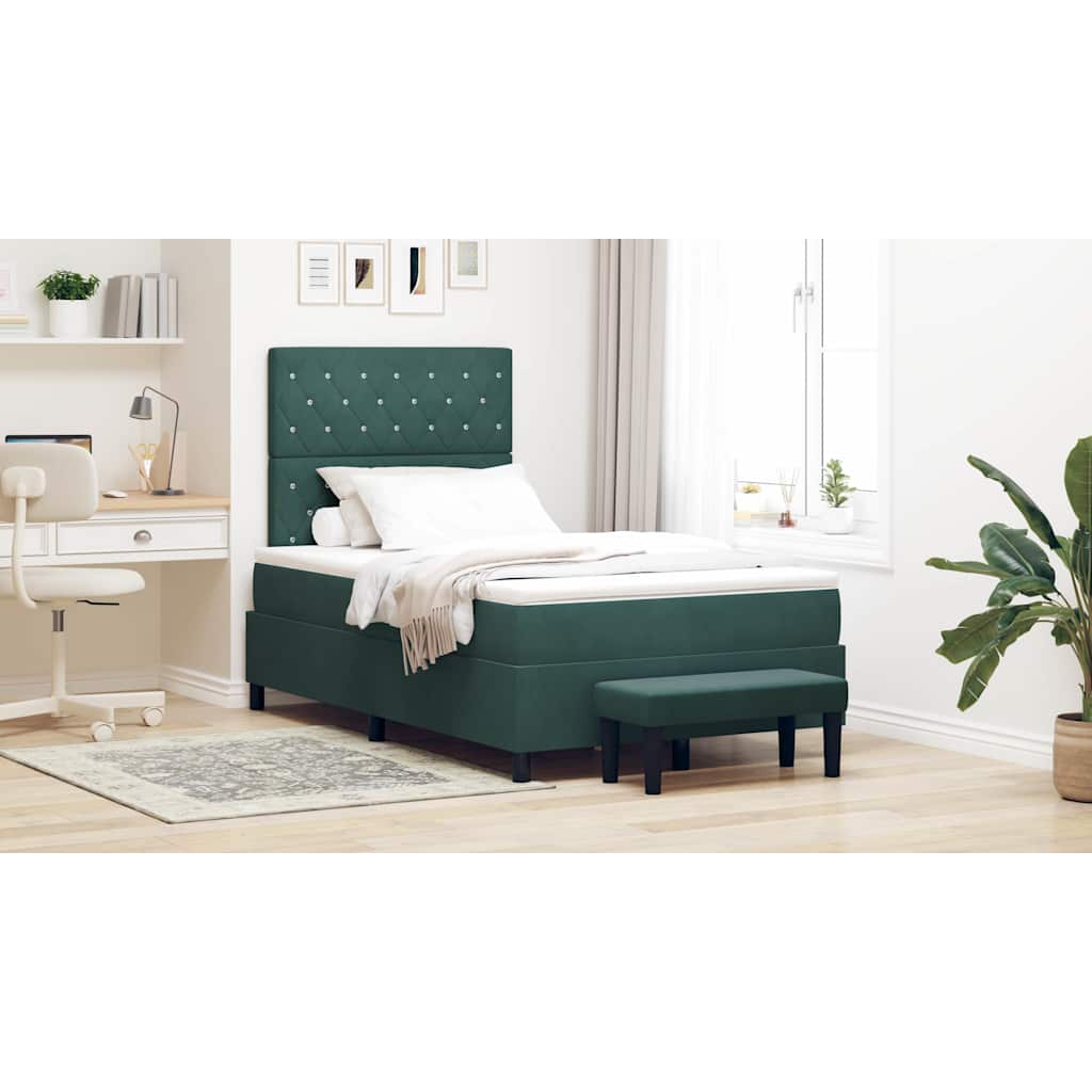 vidaXL Cama tipo Box Spring Verde oscuro 200 x 120 cm Terciopelo