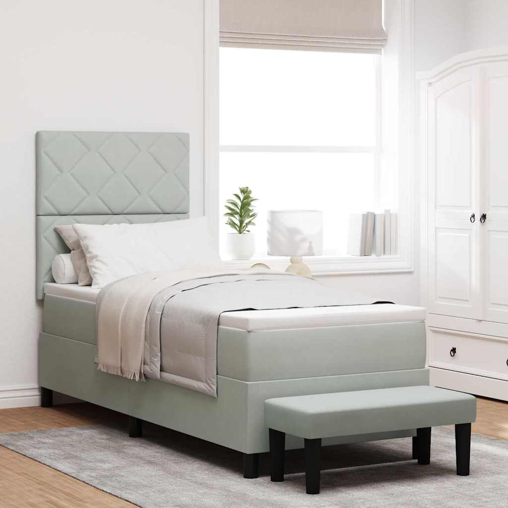 vidaXL Cama tipo Box Spring Gris claro 200 x 80 cm Terciopelo