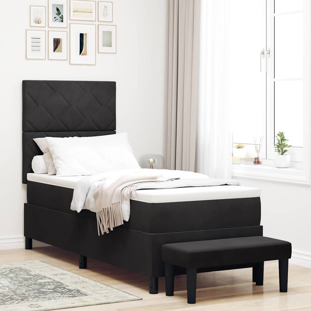 vidaXL Cama tipo Box Spring con cabecera Negro 200 x 80 cm Terciopelo