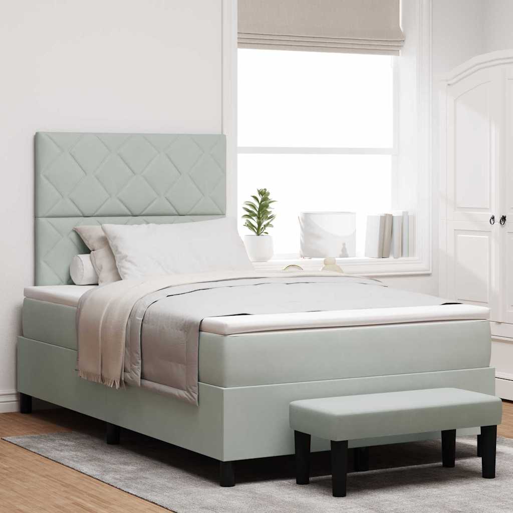 vidaXL Cama tipo Box Spring Gris claro 200 x 120 cm Terciopelo