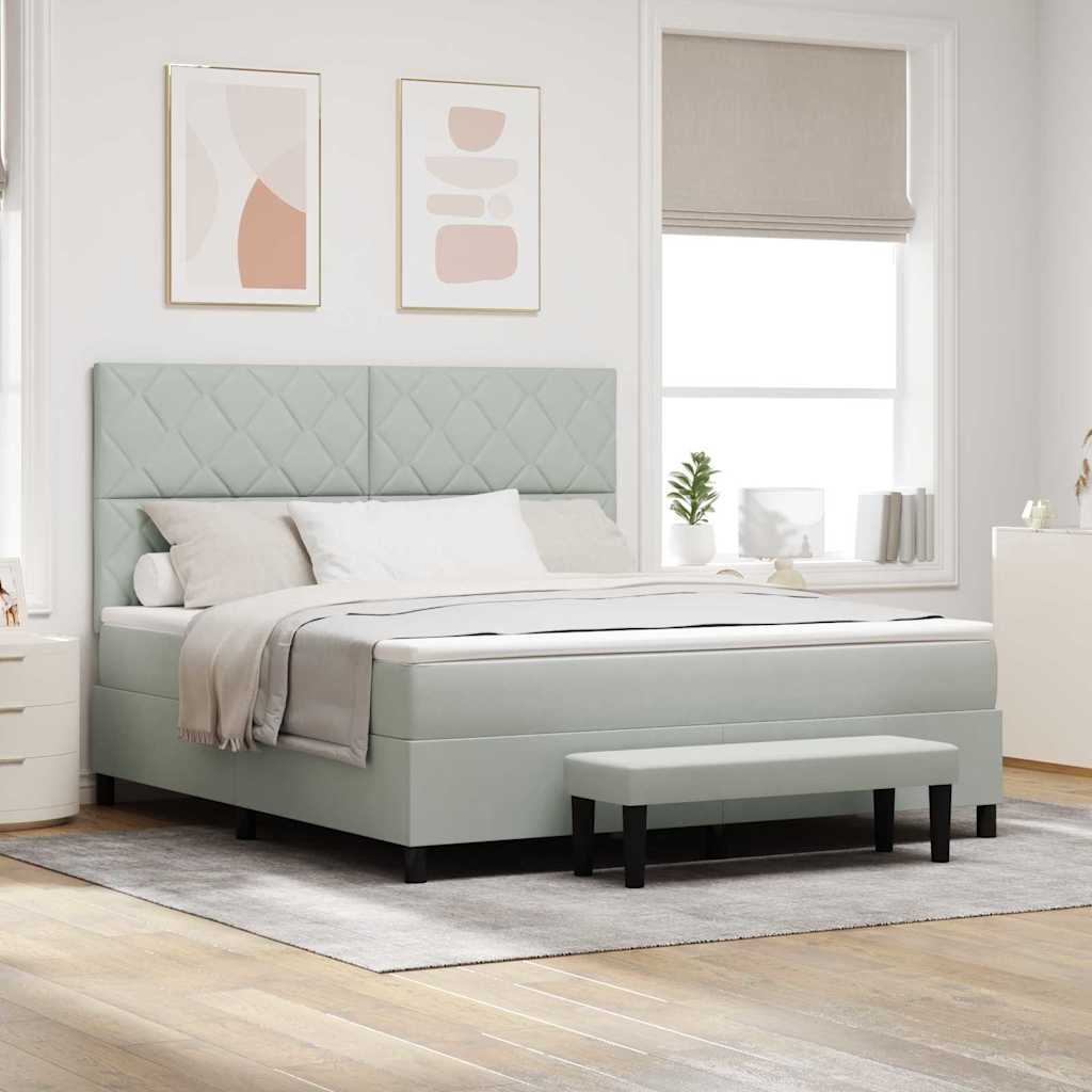 vidaXL Cama tipo Box Spring Gris claro 200 x 180 cm Terciopelo