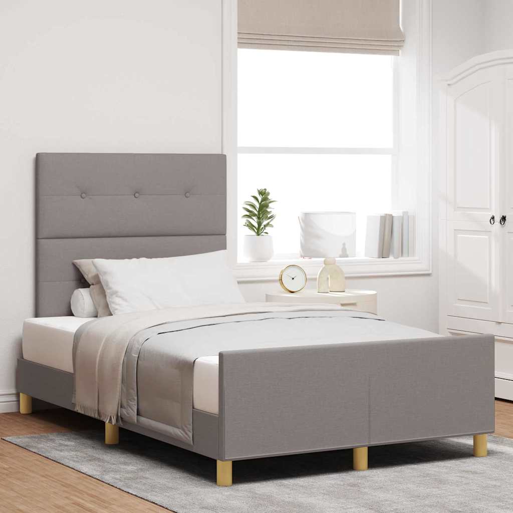 vidaXL Estructura de cama con cabecera Taupé 120 x 190 cm tela