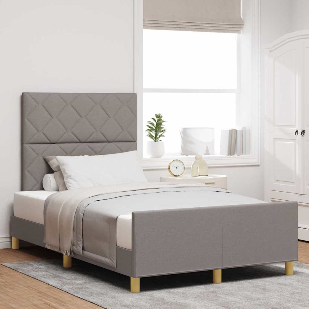 vidaXL Estructura de cama con cabecera Taupé 120 x 190 cm tela