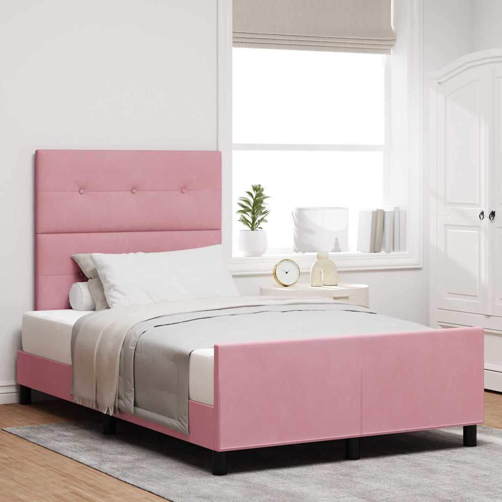 vidaXL Cama tipo Box Spring con cabecera Rosa 120 x 190 cm Terciopelo
