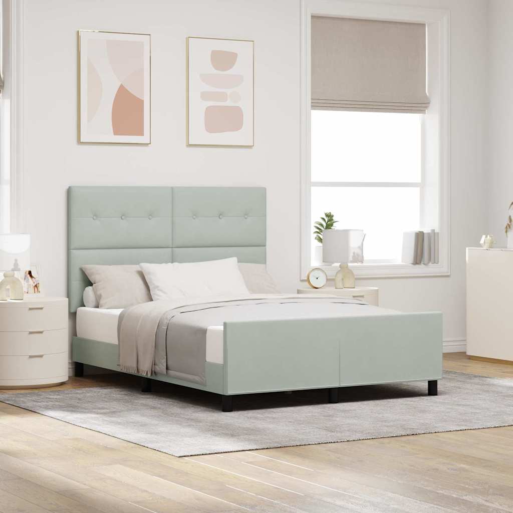 vidaXL Cama tipo Box Spring Gris claro 140 x 190 cm Terciopelo