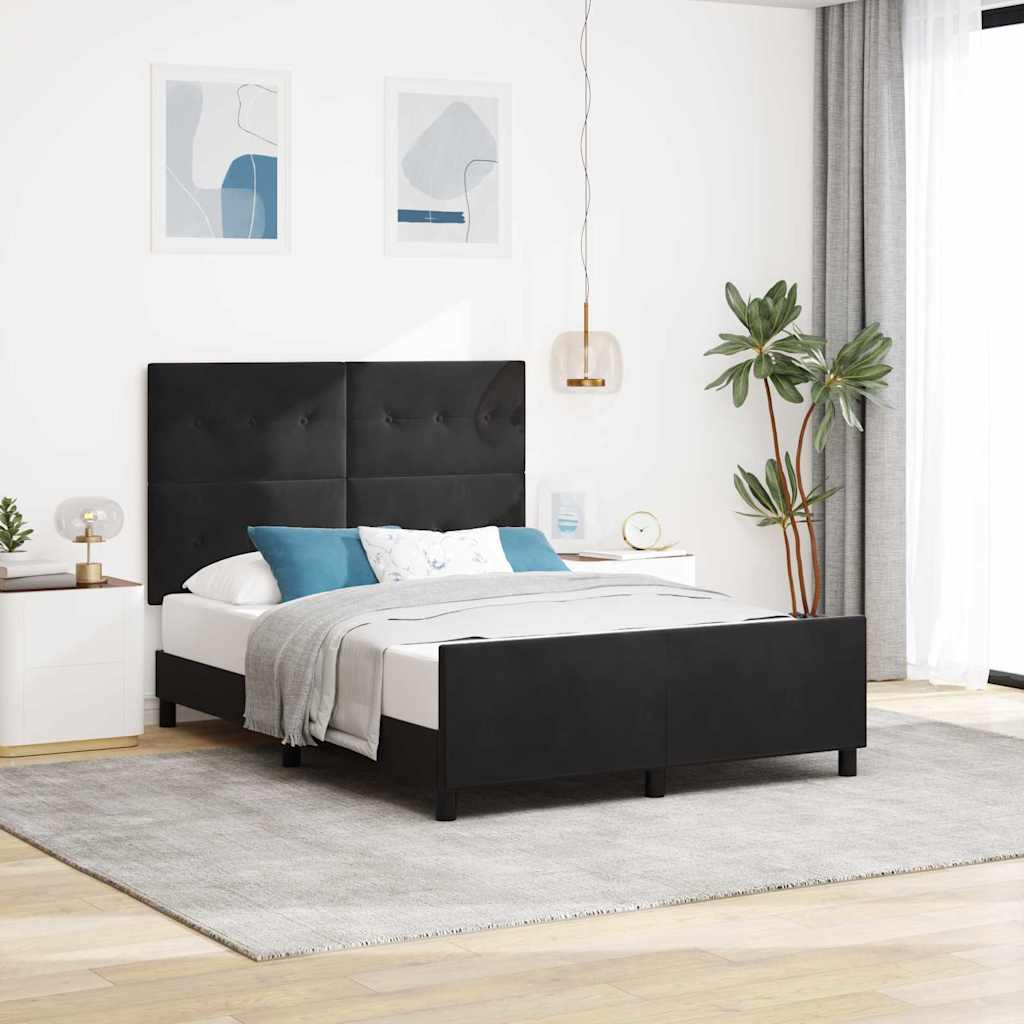 vidaXL Cama tipo Box Spring con cabecera Negro 160 x 200 cm Terciopelo