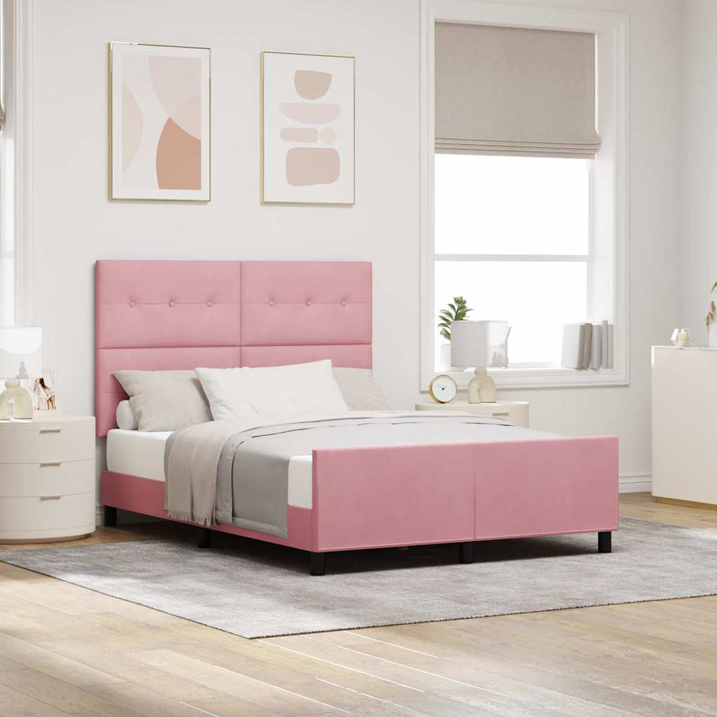 vidaXL Cama tipo Box Spring con cabecera Rosa 160 x 200 cm Terciopelo