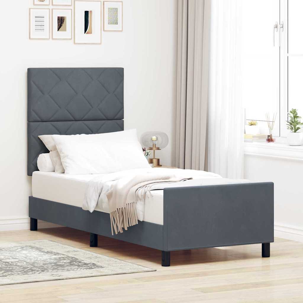 vidaXL Cama tipo Box Spring Gris oscuro 80 x 200 cm Terciopelo