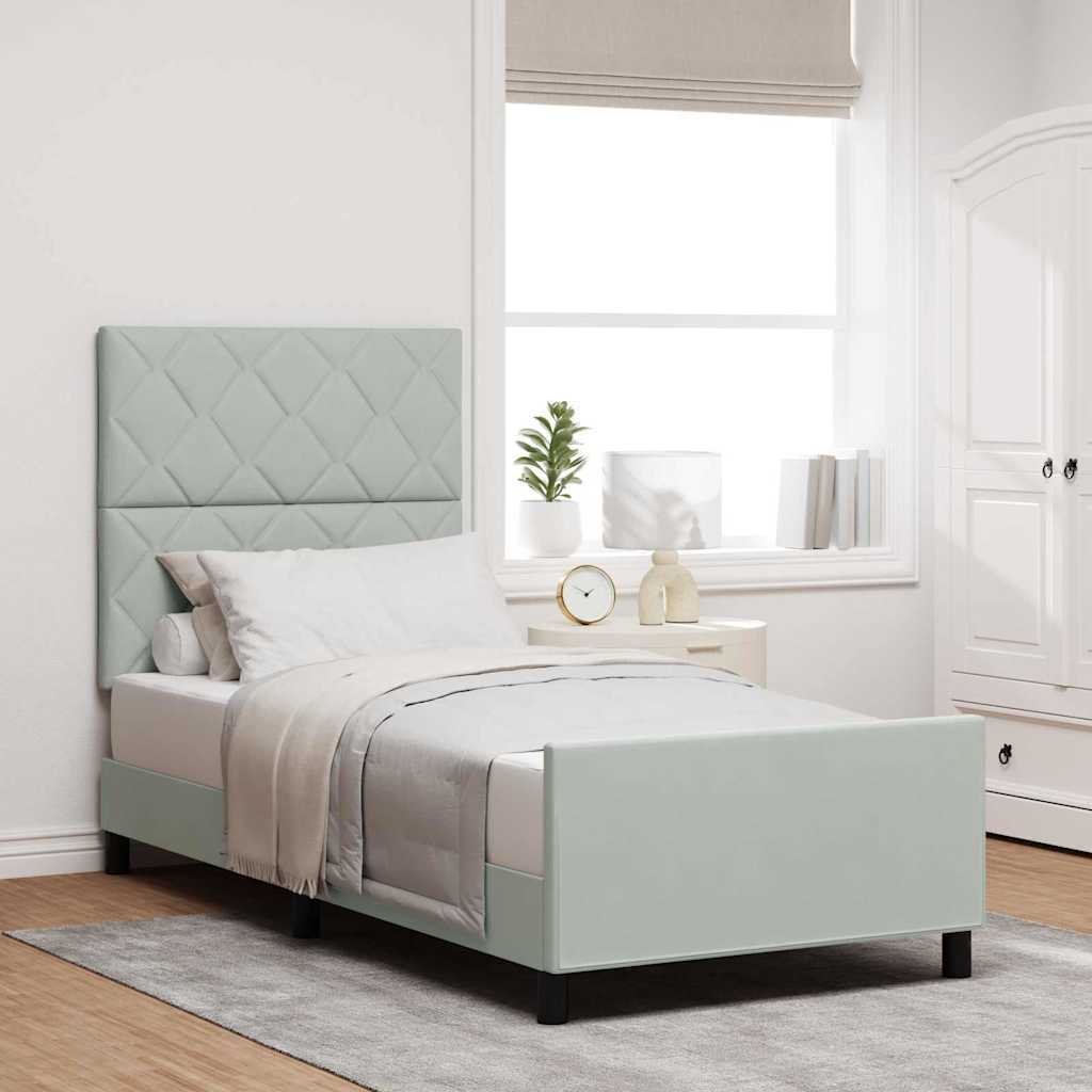 vidaXL Cama tipo Box Spring Gris claro 100 x 200 cm Terciopelo