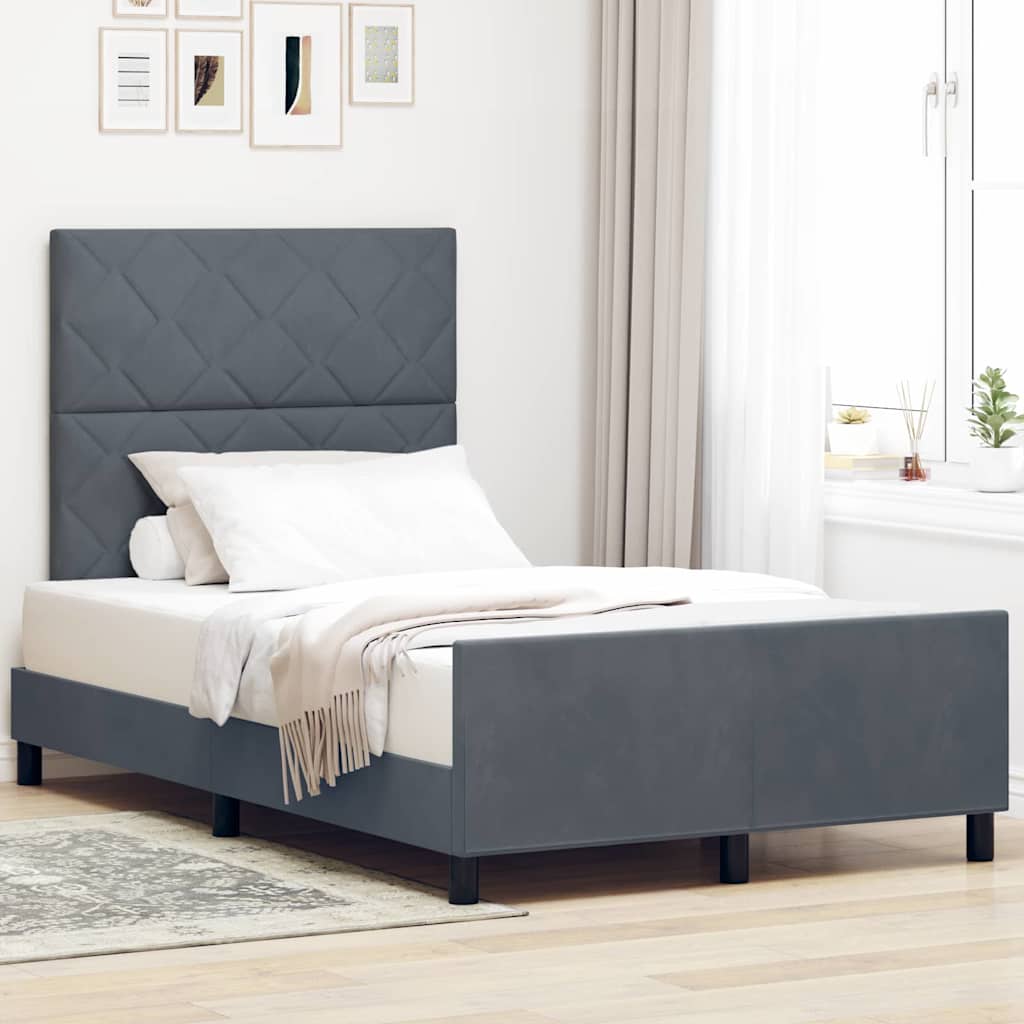 vidaXL Cama tipo Box Spring Gris oscuro 120 x 200 cm Terciopelo