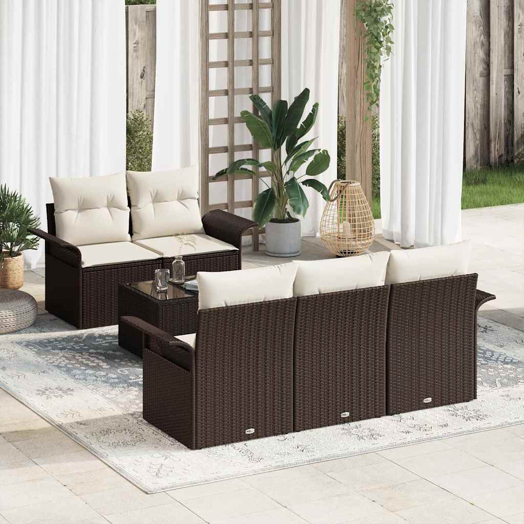 vidaXL Conjunto de sofá de jardín 6 uds. 5-Número de plazas