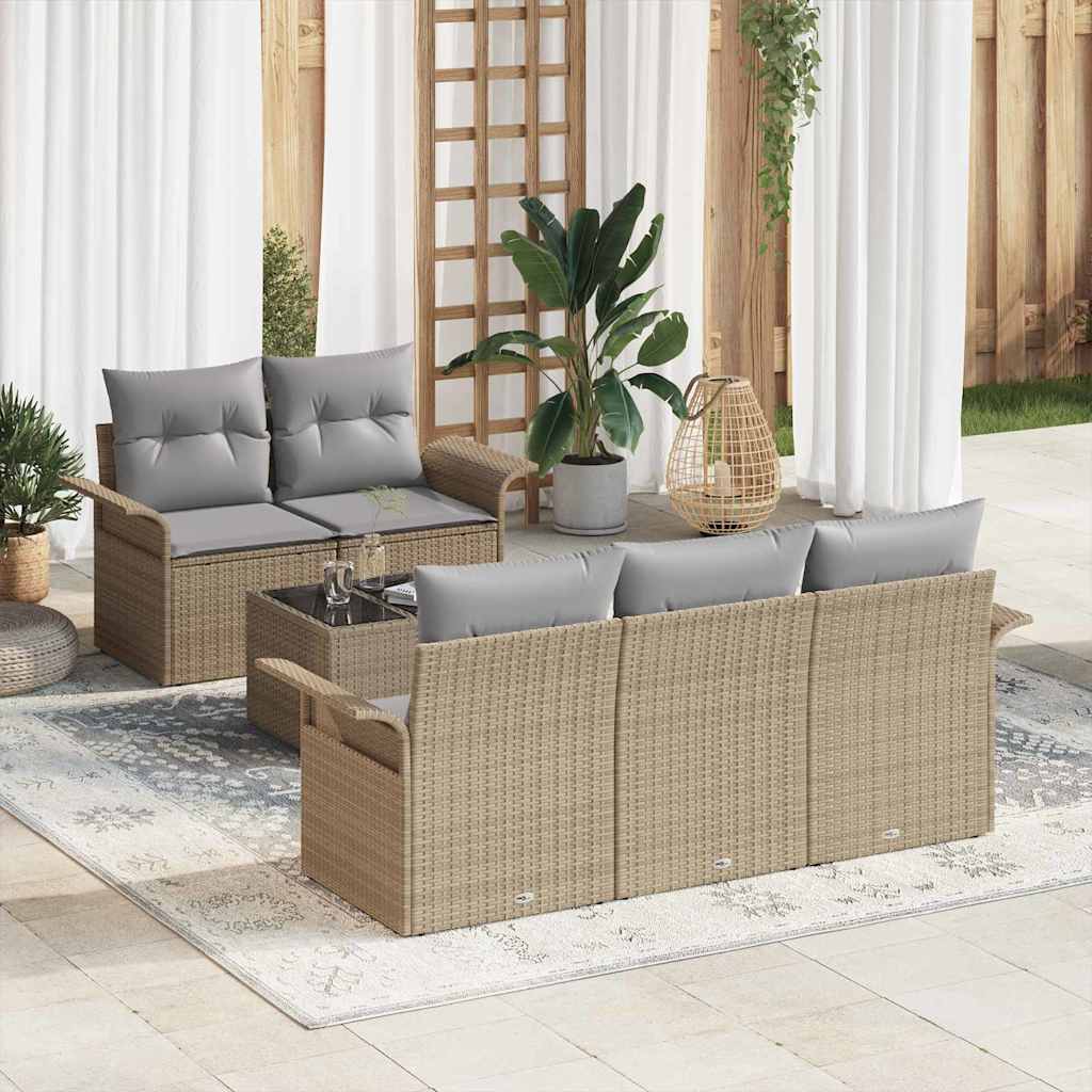 vidaXL Conjunto de sofá de jardín 6 uds. 5-Número de plazas