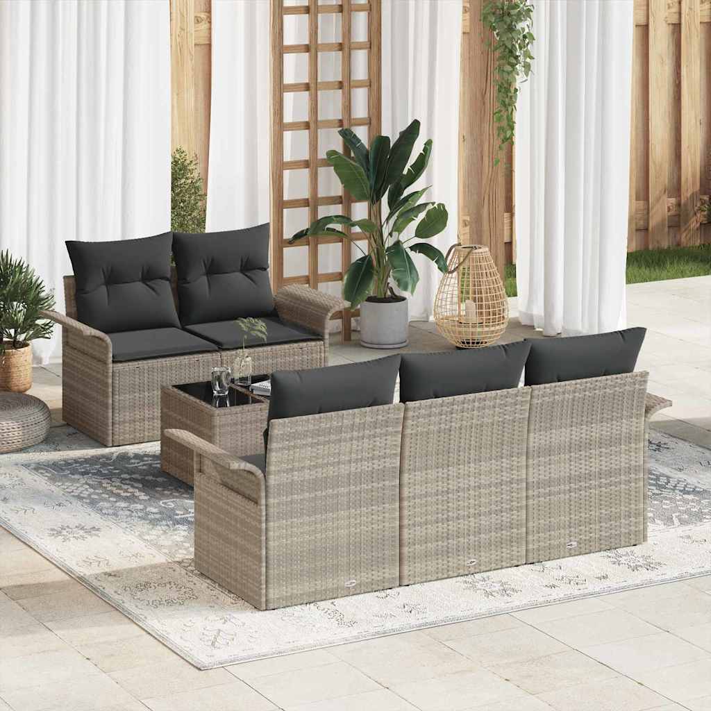 vidaXL Conjunto de sofá de jardín 6 uds. 5-Número de plazas