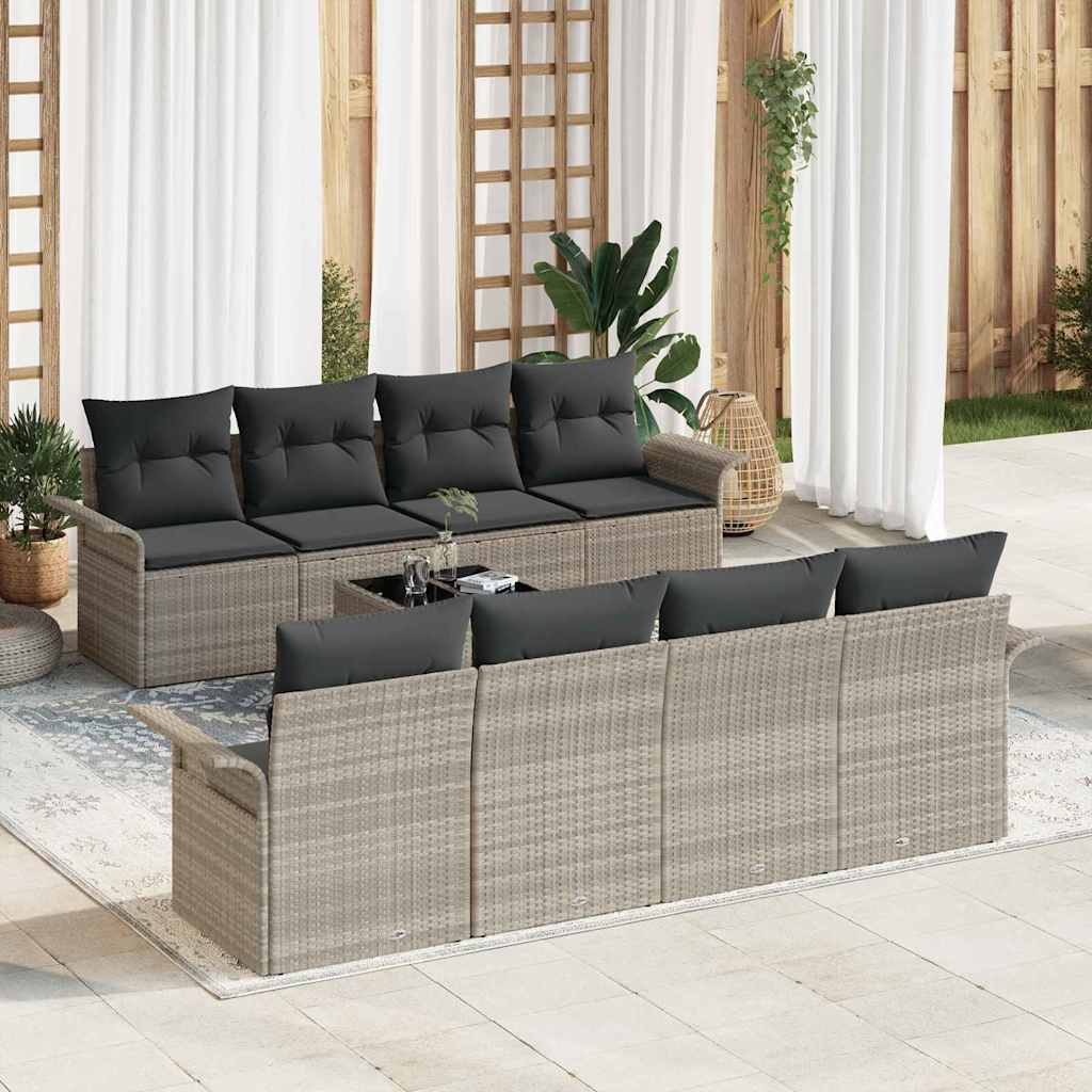 vidaXL Conjunto de sofá de jardín 9 uds. 8-Número de plazas
