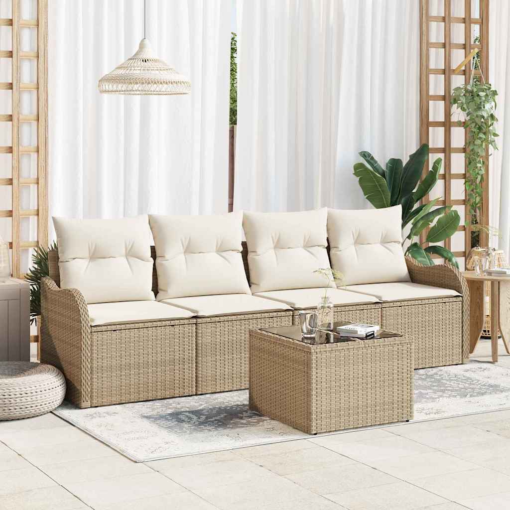 vidaXL Conjunto de sofá de jardín 5 uds. 4-Número de plazas