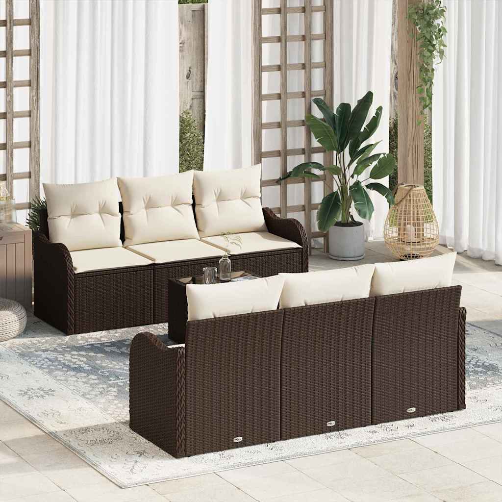 vidaXL Conjunto de sofá de jardín 7 uds. 6-Número de plazas