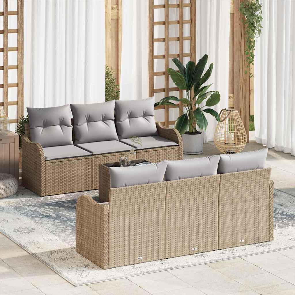 vidaXL Conjunto de sofá de jardín 7 uds. 6-Número de plazas