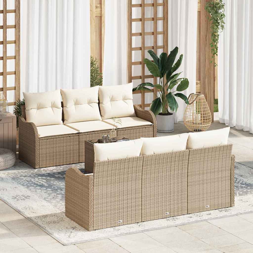 vidaXL Conjunto de sofá de jardín 7 uds. 6-Número de plazas