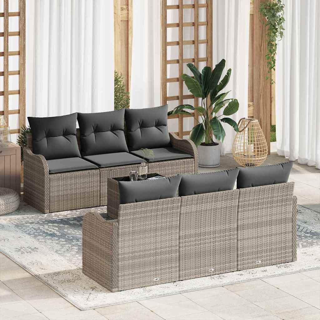 vidaXL Conjunto de sofá de jardín 7 uds. 6-Número de plazas